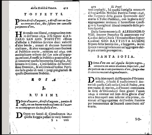 La nobilita veneta Rubini description armoirie